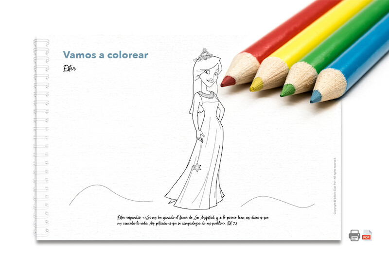 ester 3d vamos a colorear